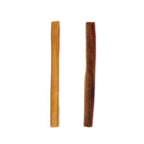 Image of GigaBite Bully Sticks for Dogs All Natural Beef Pizzle Dog Chews, Odor & Rawhide Free Dog Treats, Long Lasting High Protein Chews Digestible Dental Dog Treat - Sticks (Medium Half-Cut 6 inch), Pack of 20
