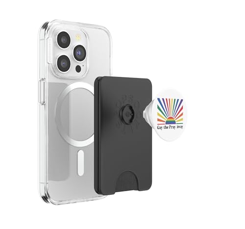 PopWallet para MagSafe LGBT con diseño de arcoíris y soporte PopSockets para móvil 3