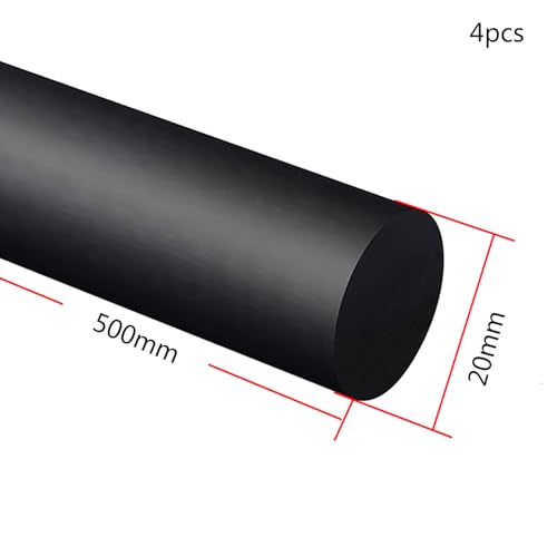 COYOUCO Nylon Rod,Plastic Rod,PA6 Nylon Rod,Round Rod Tough Rod Solid,Length 0.5M,Diameter 15-30Mm,4Pcs,20mm