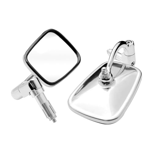 Rétroviseurs chromés en aluminium pour motos et guidon 7/8 pouces