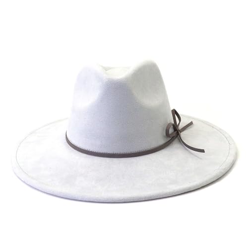 Image of Fedora Hats for Women Man with Big Wide Brim Classic Suede Panama Hat Western Outdoor hat