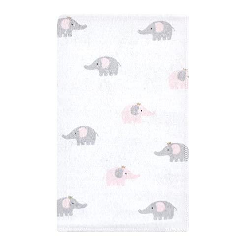 Image of Hudson Baby Unisex Baby Cotton Flannel Burp Cloths, Pink Gray Elephant, One Size