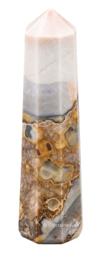 Image of Crystal Heaven Certified Conglomerate Jasper Crystal Tower Obelisk Point For Chakra, Healing & Balancing-Aaa Grade Original Certified Gemstone Agate For Reiki Meditation Yoga Spiritual (3-4 Inches)