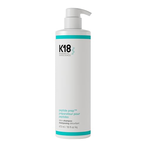 K18 PEPTIDE PREP Colour-Safe Detox Clarifying Shampoo Non-Stripping pH-Optimised Cleanse Removes Product Buildup Dirt Oils & Metals 473ml