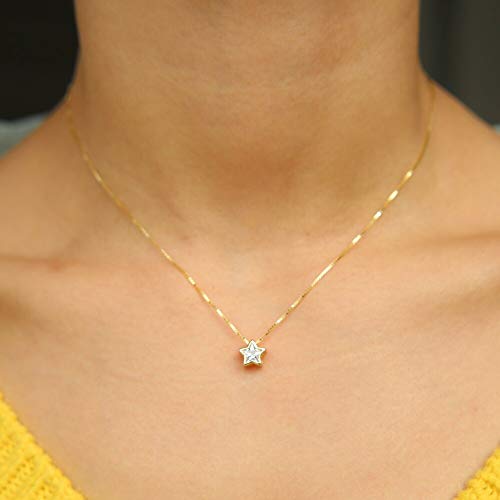 Collier en argent 925 anti-ternissement avec solitaire brillant - 2
