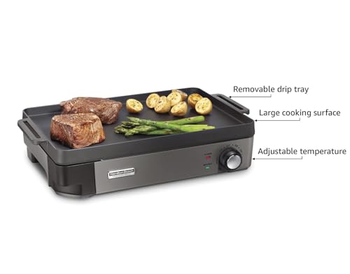 Hamilton-Beach-Professional-Cast-Iron-Indoor-Electric-Grill-Griddle-10-x-16-Preseasoned-Cooking-Surface-Adjustable-Temperature-up-to-450-F-Black-38560 Hamilton Beach Professional Cast Iron Indoor Electric Grill Griddle 10 x 16 Preseasoned Cooking Surface Adjustable Temperature up to 450 F Black 38560
