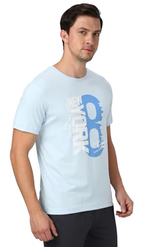Image of Van Heusen Men's Athleisure Graphic T-Shirt - Comfortable Crew Neck| Soft Breathable Cotton Blend | Casual Wear Style | Summer Favorite | Style 60054