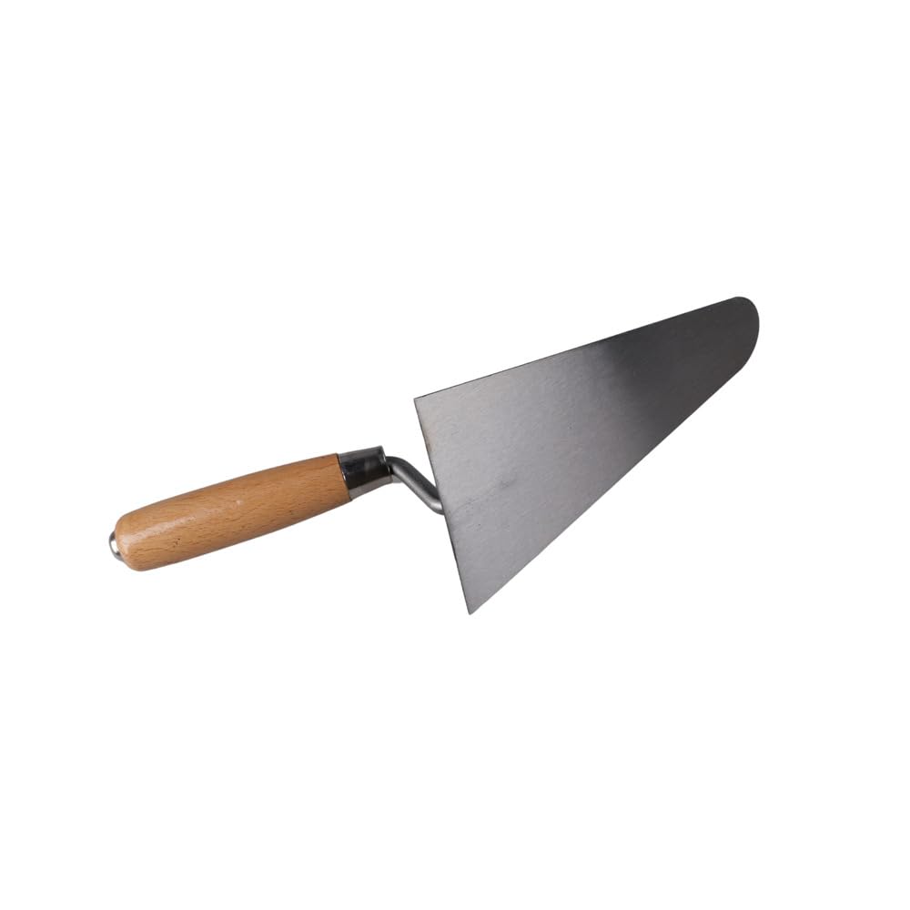 KS Tools 144.0113 Cazzuola per Stuccatura, 200 mm, Tondo, Impugnatura in Legno