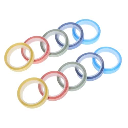 10Rolls Writable Transparent Sticky Tape Removable Highlighter Strips for Book