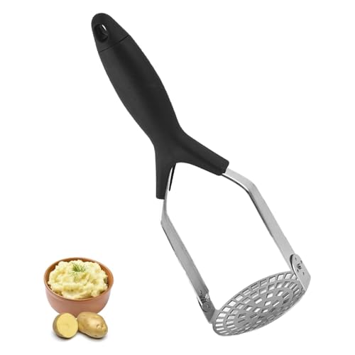 Image of Masher Vegetable Masher Potato Press Stainless Steel Potato Stamper with Long Handle for Dishwasher Safe, Mashed Potatoes, Vegetables & Fruits