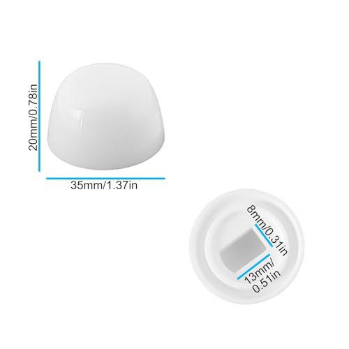 eMagTech 4 Paar 3,5 x 2 Cm Toilettenbolzenkappen Kunststoff-Abdeckungsset Zum Abdecken Verrosteter Bodenbolzen