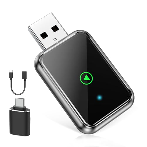 Robofun CarPlay Wireless Adapter 2025 – Carplay Adapter Kabellos für iPhone, Auto-Connect, Plug und Play, iOS 10+, Bluetooth 5.0, Stabiler–Für Autos mit kabelgebundenem CarPlay