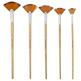 Lnngub 5 Stück Malen Pinsel Set, 5 Größen Nylon Fächerpinsel mit Langer...