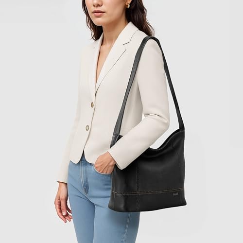 Image of The Sak De Young Leather Hobo Bag - Shoulder Purse with Zipper Pocket