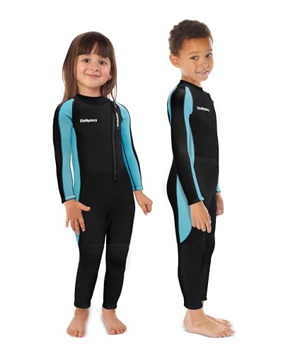 Divmystery Kids Wetsuit (7 Sizes & 3 Colors) Super Stretchy for Boys Girls Youth Toddlers - 3/2mm Warm Full Body Wet Suit for Kids and Youth, Childrens Wetsuit for Surfing Swimming Diving Water Sports