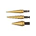 Irwin Tools IRWIN Unibit 502T Step Drill Bit Set with Nylon Pouch, Titanium Nitride Coated, 3pc (15502)