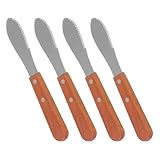 PRETYZOOM Cuchillos para Queso de Cocina 4 Piezas Mango de Madera, Espátula Multifunción para Untar Mantequilla y Queso, Herramienta Práctica Resistente al Desgaste para Hogar y Restaurante