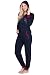 Produktbild maluuna - Damen Jumpsuit, Onesie, Overall, Einteiler mit Bündchen an Arm- und Beinabschluss aus 100% Baumwolle, Farbe:Navy, Größe:32-34