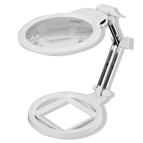 Loupe pour le travail de près pliable avec éclairage 2 LED pour lecture et cartes