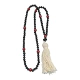 KiBcsLic Orthodoxes Gebetsseil, Segenskreuz-Anhänger mit Quaste, gesegnetes Rosenkranzkreuz aus für den Tisch (christlich), Länge 23cm