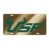 LASER GLD/GRN ACR USF TAG (32024) Laser-cut Hand Assembled Acrylic Tag Officially Licensed NCAA Product Made in USA Show your Team Support