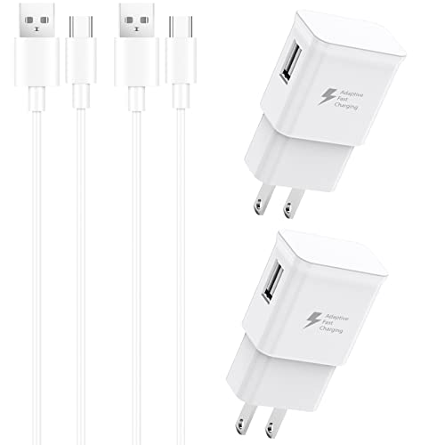 Samsung Charger Fast Charging Cord 6ft Type C Cable with USB Wall Charger Block for Samsung Galaxy S10 S9 S8 Plus/S20 S21 S22 S23 S24 Ultra/Note 20 10 9 8/A55 A54 A53 A52 A13 A03s/Galaxy Tab [2-Pack]