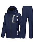SWISSWELL Golf Rain Suits for Men Waterproof Golf Rain Gear Lightweight Windbreaker Jacket and Pants for Outdoors Work Navy XXL