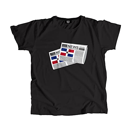 T-shirt République Dominicaine homme et femme imprimé journaux en coton