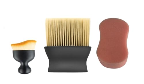 AVARSS Multipurpose Car Cleaning Brush Set of 2 Brush & Sponge (Brushes, & Sponge, Grey, Set)