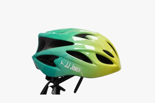 Image of JJ JONEX Professional Adjustable Cycling & Skating Helmet with Detachable Visor | Lightweight Mountain Bike Helmet with Padded Interior (Neon Yellow /Green) Medium (MYC)