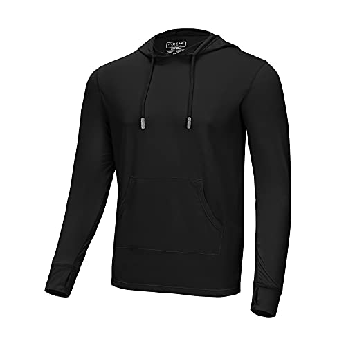 Ingear Boys Upf 50+ Sun Protection Uv Hoodie T-Shirt Long Sleeve With Pockets Spf Shirt Boys Sun Shirt With Hood Shirt (Black, X-Large) #TOP2