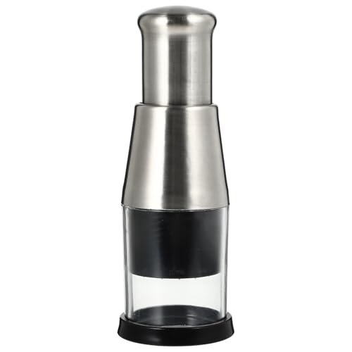 HEMOTON Triturador de Ajo Portátil de Acero Inoxidable Negro, Prensa Manual Ligera y Multifuncional para Picar Verduras Cocina