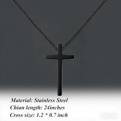 10-18 Years Old Birthday Gifts for Men, Black Cross Necklace Birthday Decorations Religious Christian Jewelry for Men, Son, Grandson, Nephew2