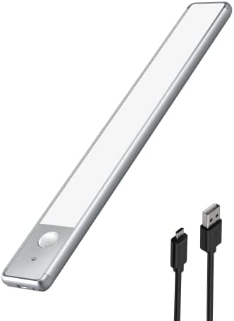EZVALO Under Cabinet Lights, Wireless Rechargeable Motion Sensor Light Indoor, Dimmable Led Closet Light Battery Operated Under Cabinet Lighting, Under Counter Lights for Kitchen, Wardrobe 3500K(Warm)