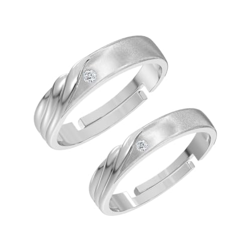 Image of Clara 925 Sterling Silver Adjustable Couple Ring for Men & Women