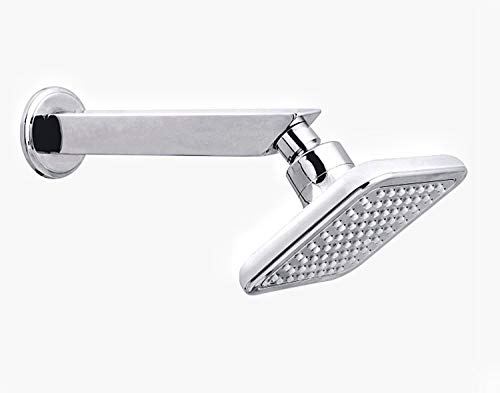 Image of Bath Guru Abs Bend Overhead Shower Platina with SS Arm, Chrome Finished (Silver)