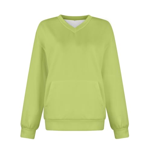 Womens Oversized Sweatshirt Casual Long Sleeve Solid Pullover Lightweight Loose Tops with Pocket2