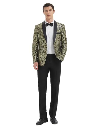 Men Suits Slim Fit 2 Pieces Sets Tuxedo Blazer Pants Shawl Lapel Printed Bow Tie for Prom Wedding Business Dinner2