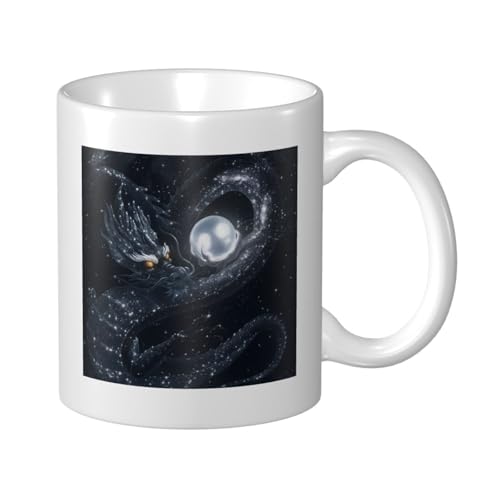 ドラゴン柄 龍 竜 マグカップ大容量 330ml 陶器 電子レンジ対応おしゃれ大きめカップ 軽量誕生日プレゼントマグカップ