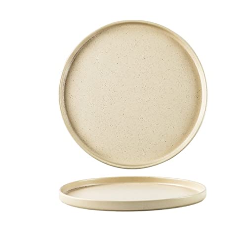 KWMAEEUID Plato De Comedor Vajilla De Cerámica Elegantes Platos Redondos Platos para Servir para Filetes Ensalada Profunda Tazón De Sopa Cocina Casera Gres Mate