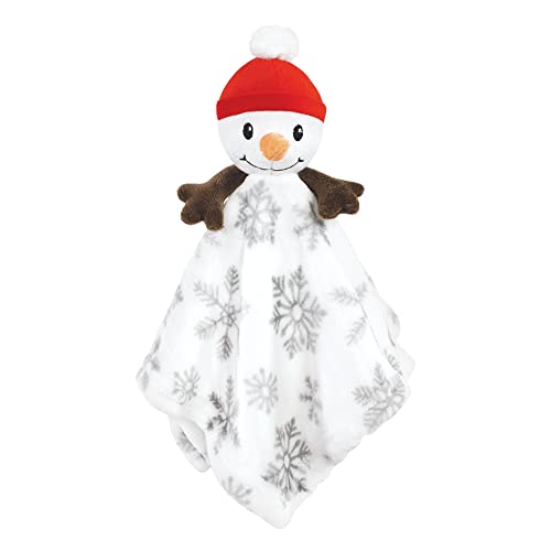 Image of Hudson Baby Unisex Baby Animal Face Security Blanket, White Snowman, One Size (Pack of 2)