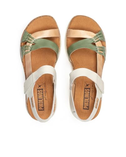 Image of PIKOLINOS Palma W4N-0968 Women's Sandals - Stylish Premium Leather Wedge Sandals - Cushioned Insole, Hook & Loop Closure, Ultra-Light Sole for Everdat Walking