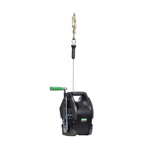 Msa 10147301 Workman Winch - Stainless Steel Cable, 65' (20M), Self-Locking 36C Swivel Snaphook, Confined Space Safety System Component, Thermoplastic Housing, Fall Protection Safety System Gear #TOP2