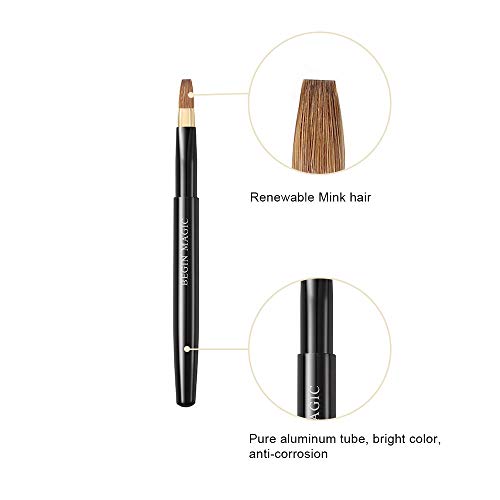 BEGIN MAGIC Retractable Lip Brush Lipstick Gloss Makeup Brushes Tool Applicators with Cap Square Edged for Travel Portable Kolinsk Hair, Perfect Gift for Women Girls