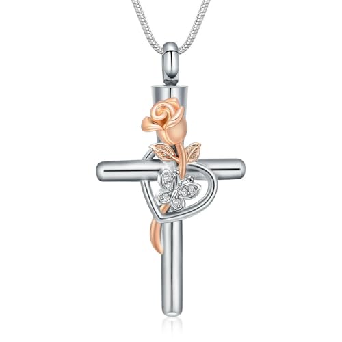 Colliers urnes funéraires or rose pour cendres de femmes et hommes