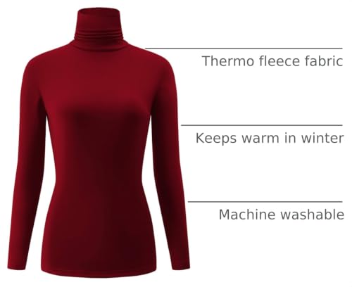 Image of Kindcall Casual Turtleneck Tops Lightweight Long Sleeve Soft Thermal Shirts for Women