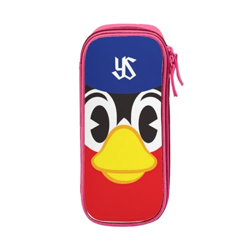 For 東京ヤクルトスワローズ ペンケース 筆箱 2層 文具ポーチ 大容量 おしゃれ 学生用 大人 通学 通勤 多機能 誕生日 Pink