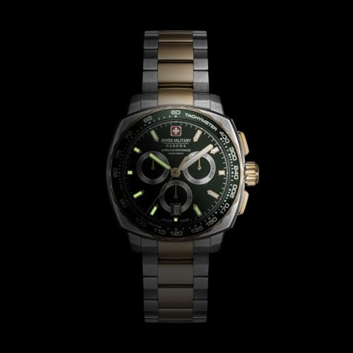 Image of Swiss Military Hanowa Speed Well Men's Analog Watch - Bold Green Dial, Sporty Swiss Design - SMWGI0006804