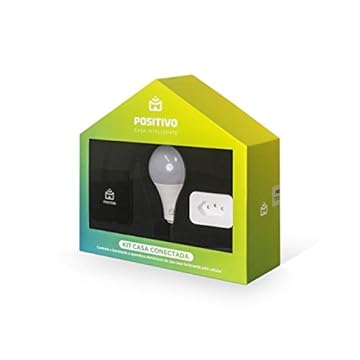 Kit Casa Conectada Positivo Casa Inteligente, 3 Itens (1x Smart Controle Universal, 1x Smart Plug Wi-Fi, 1x Smart Lâmpada Wi-Fi), Bivolt, Compatível com Alexa e Google Assistente