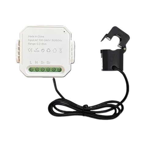 Medidor de corriente WiFi Tuya de 100V/240V con pinza amperométrica para cuadro eléctrico de 80A